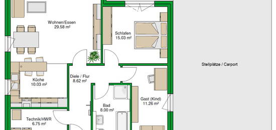 Wohnen am Gröberner See - Altersgerechtes EFH im Bungalowstil