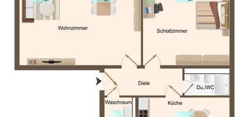 Geräumige 2-Zimmer Dachgeschosswohnung in Stutensee-Blankenloch