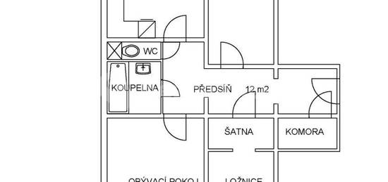 Pronájem bytu 3+1 82 m², Vokrojova, Praha