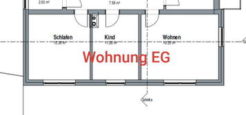 3 Zimmer + Wohnküche 82,55 qm Wohnung EG Garten-mitnutzung!