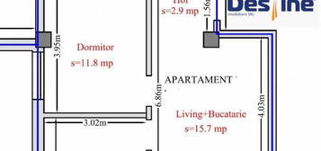 Apartament 3 camere OPEN SPACE 45 mp cartier HLINCEA - CETĂȚUIA