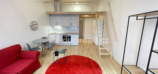 Pronájem bytu 1+kk 42 m2 P5 Smíchov po rekonstrukci loft cihla