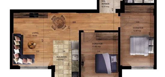 Apartament 3 camere  Pantelimon - Cernica Residence 62,75 mp utili