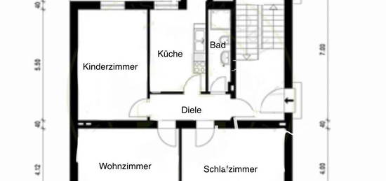 3 Zimmer Wohnung im EG Altbau