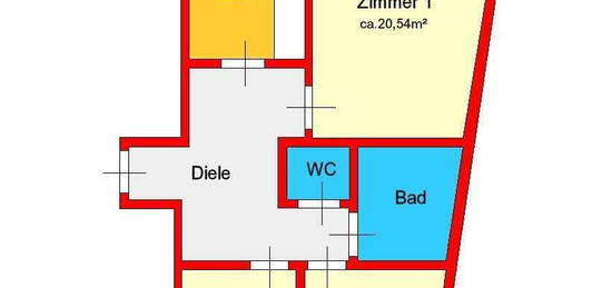 Porvisionsfrei: günstige 3er-WG-Wohnung mit Balkon im Zentrum hinter Finanzamt