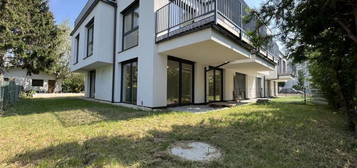 ERSTBEZUG - Traumhafte Gartenwohnung - 3-Zimmer - ca. 84m² NFL - Terrasse - Klima - Garage (optional) - Grünruhelage