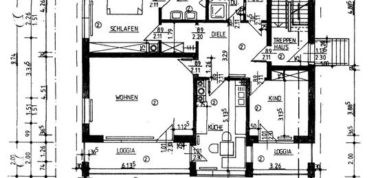 3,5-Zi.-Whg, mit 2 Balkonen in zentraler Lage