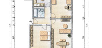 Gut geschnitten EG-Wohnung mit Süd-West-Balkon