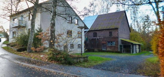 Großes, naturnahes Haus mit Grünland und Bach am Ortsrand, Tierhaltung möglich.