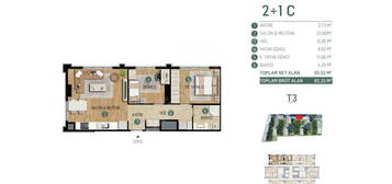 YücelPark Projesi 2+1 82m2 Satılık Rezidans