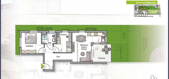 3-Zimmer-EG-Neubau mit großer Terrasse und Garten im Effizienzhaus 55 EE