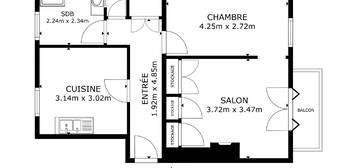 Vente appartement 2 pièces 49 m²