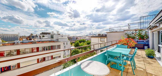 Bien rare ! Appartement de 54 m² + terrasse de 27m2 - Dernier étage - Vue dégagée - Proche Canal - Rue du Maroc, Paris 19e