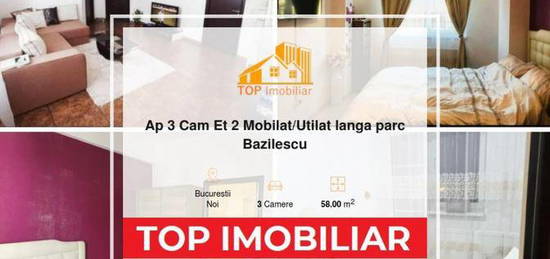 Ap 3 Cam Et 2 Mobilat/Utilat langa parc Bazilescu