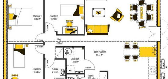 Maison neuve 3ch + terrain