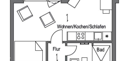 NEUBAU: Perfekt geschnittene Wohnung mit einem Zimmer und Balkon