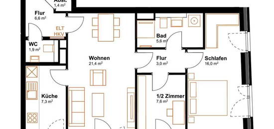 Geschmackvolle 3-Raum-Wohnung mit gehobener Innenausstattung mit Einbauküche in Bad Oldesloe