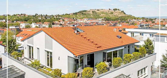 Echtes Penthouse in ruhiger Lage von Asperg mit herrlicher Dachterrasse, Aufzug und Tiefgarage