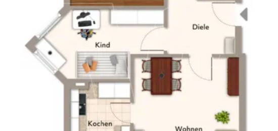 Helle Wohnung mit Küche, Balkon, Tageslichtbad & TG