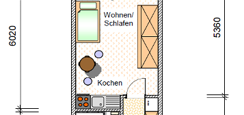1-Zimmer-Wohnung mit Balkon im Wohngebiet Am Kuhberg 54 / 14
