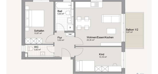 LEIDER VERKAUFT: attraktive 3-Zimmer-Wohnung mit 2 Balkonen