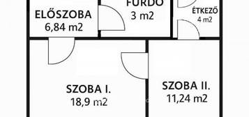 Eladó téglalakás, Tiszavasváriban 13.5 M Ft, 1+1 szobás
