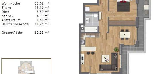 Erstbezug mit Einbauküche: Exklusive 2,5-Zimmer-Wohnung mit gehobener Innenausstattung in Pulheim