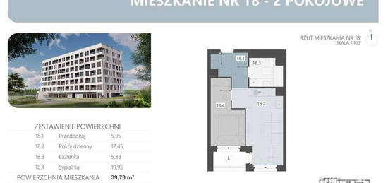 Mieszkanie, 39,73 m², Rzeszów