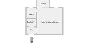 Schöne, helle 1-Zimmer-EG-Wohnung mit Balkon und EBK in Bovenden