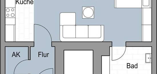 Wohnen in der Südvorstadt - 1 Zimmer mit offener Küche!