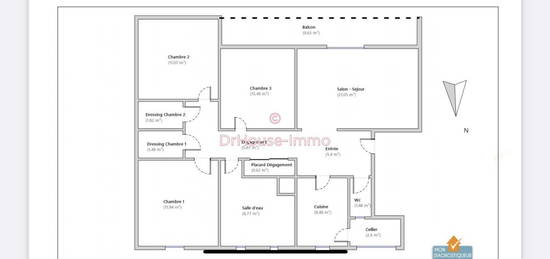 BEL APPARTEMENT de 101,24 m2 avec GARAGE + CAVE AVEC JARDIN COLLECTIF