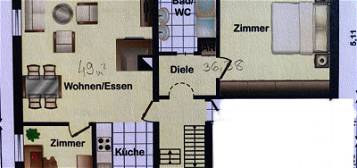 3-Zimmer EG-Wohnung 85m2 Badewanne Kamin Bühl-Moos zu vermieten