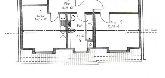 3 Raum Wohnung im Dachgeschoss im Hermannsgarten 9 WSF