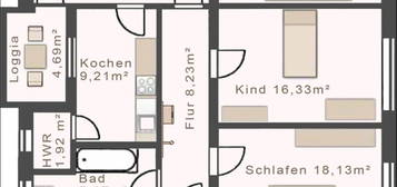 Helle frisch renovierte 4 Zimmer Wohnung 96 m² in zentraler Lage