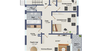 Erstbezug nach Renovierung: geräumige 3-Zi.-Wohnung mit Balkon, Garten, Garage, Keller & Hobbyraum