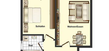 2-Zimmer-EG-Wohnung mit Terrasse und Garage