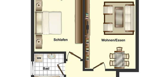 2-Zimmer-EG-Wohnung mit Terrasse und Garage