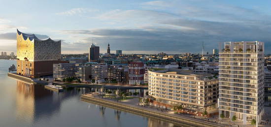 Traumhafte Neubauwohnung in der Hafencity: Wasserblick auf Grasbrookhafen und Elbphilharmonie