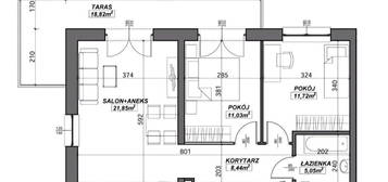 Nowe mieszkanie 58m² +taras 19m², 1 piętro, 2024r