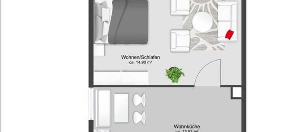 Ruhiges 1 Zimmer Appartement mit Wohnküche in München Giesing