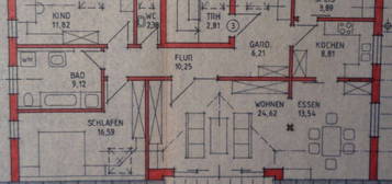 Großzügig geschnittene Wohnung zu vermieten 106qm EBK, Balkon,