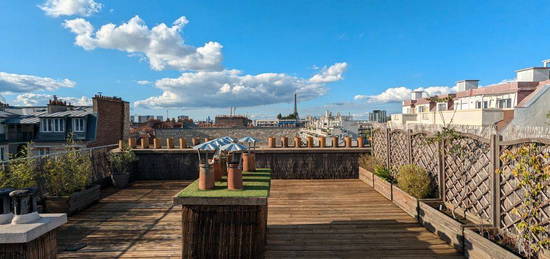 Appartement meublé 3 pièces de 54 m2 avec terrasse de 80 m2 vue Tour Eiffel - Paris 15