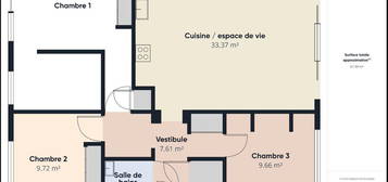 Vente appartement 80m avec rez de jardin