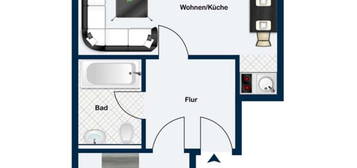 Schöne 2 Zimmer Wohnung mit Balkon zu vermieten ab sofort