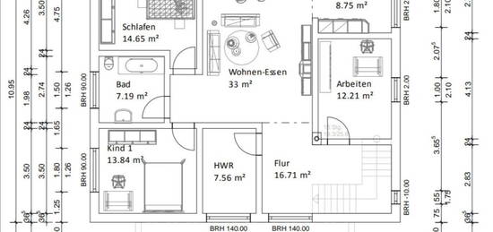 Obergeschoss Wohnung 4 Zimmer in 55469 Simmern