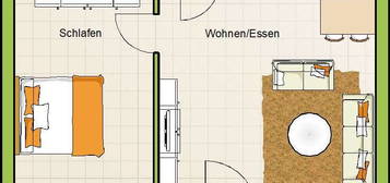 2-Zimmer-Erdgeschosswohnung - stufenlos - Wohnberechtigungsschein erforderlich