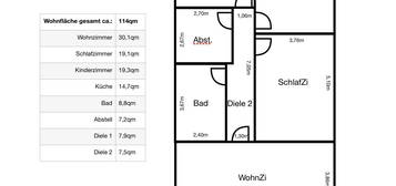 Große 4-Zimmer Wohnung mit Gartennutzung