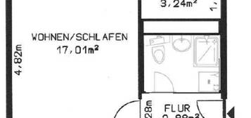 Vermiete 1-Raumwohnung, teilmöbliert in Dresden-Strehlen