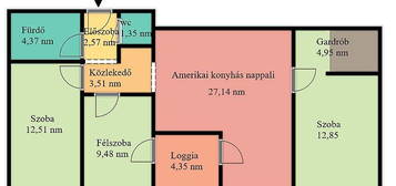 Budapest IV. kerület eladó téglalakás 3+1 fél szobás: 85,35 millió Ft