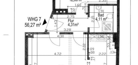 Langendorder Straße 12  -  2-Raum-Wohnung im 2.OG